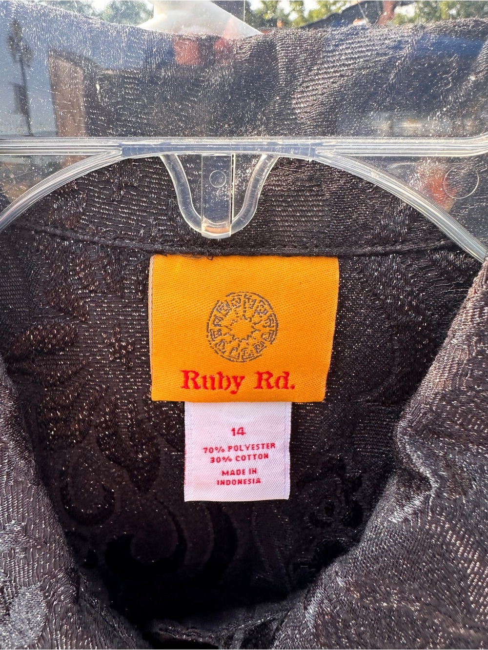 Ruby Rd. Black Embossed Jacket with Orange Label - Picture 3 of 7